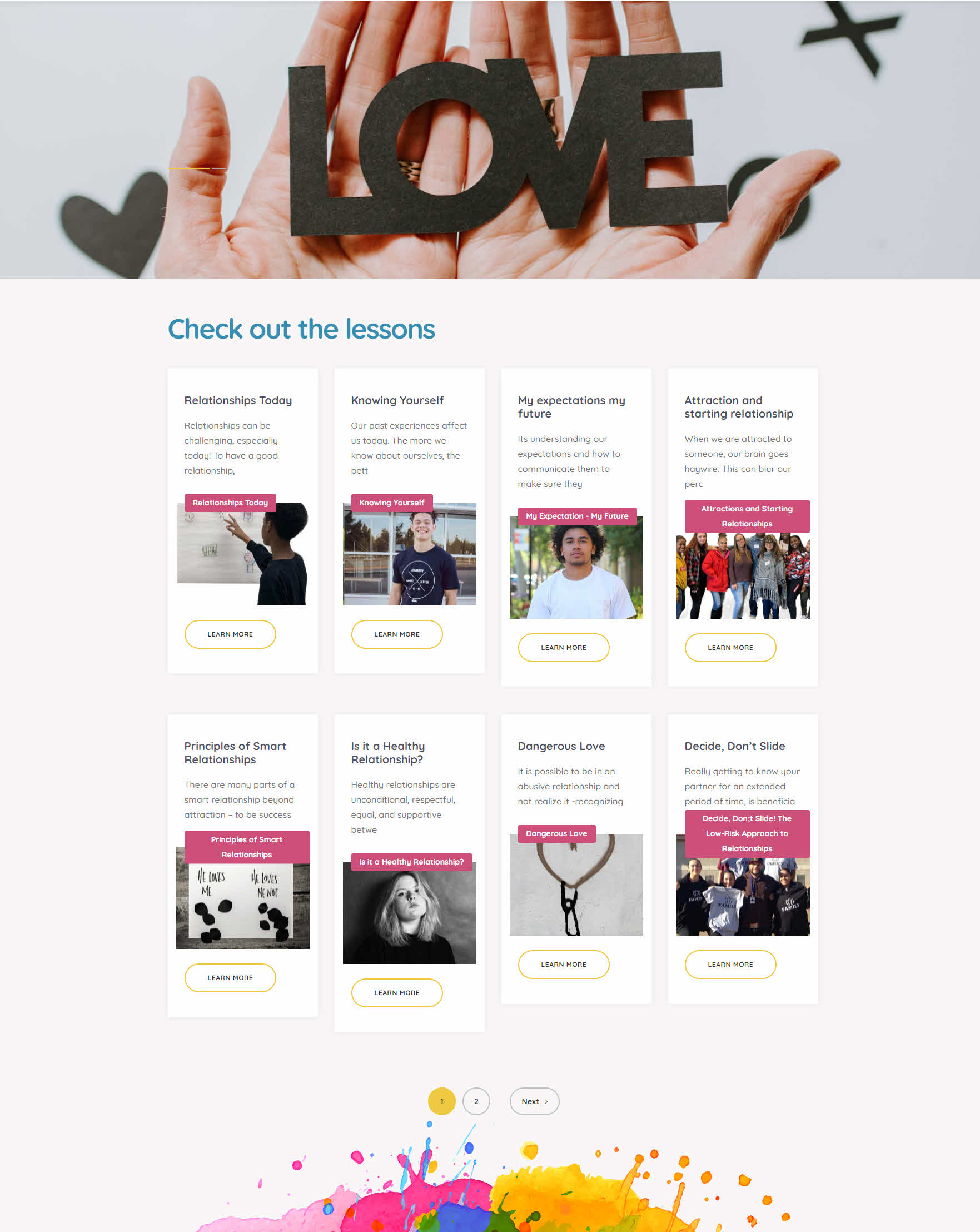 Archived Sac Youth Real Talk Love Notes lesson library screenshot