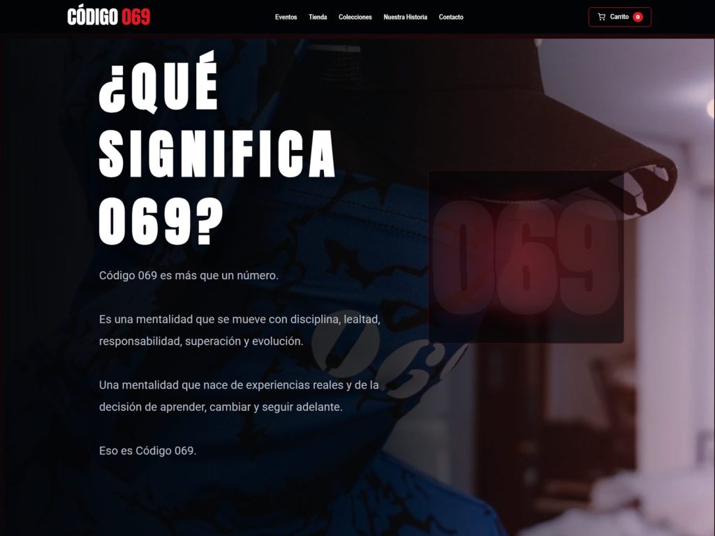 Código069 homepage brand statement section